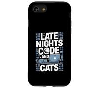 Custodia per iPhone SE (2020) / 7/8 Programmatore Late Nights Code And Cats Amante dei gatti