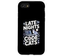 Custodia per iPhone SE (2020) / 7/8 Programmatore Late Nights Code And Cats Amante dei gatti