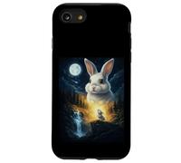 Custodia per iPhone SE (2020) / 7/8 Rabbit Howling to The Moon Vintage Funny Rabbit