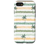Custodia per iPhone SE (2020) / 7/8 Retro Palm Tree Pattern Design Beach Tan Verde Bianco