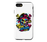 Custodia per iPhone SE (2020) / 7/8 Ride The Storm, Pirate Skull Storm Adventure Graphic