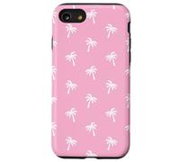 Custodia per iPhone SE (2020) / 7/8 Rosa Bianco Palm Tree Beach Pattern Design Donne Ragazze