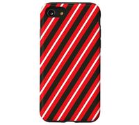 Custodia per iPhone SE (2020) / 7/8 Rosso Nero Bianco Linee Diagonali Strisce Geometriche