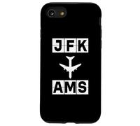 Custodia per iPhone SE (2020) / 7/8 rotta di volo da JFK a AMS Codici New York Amsterdam