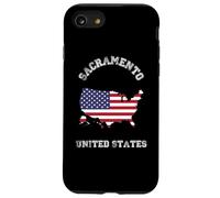 Custodia per iPhone SE (2020) / 7/8 Sacramento, bandiera degli Stati Uniti, design classico della mappa