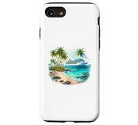 Custodia per iPhone SE (2020) / 7/8 Scena tropicale delle vacanze sulla spiaggia dell'oceano della nave da croci