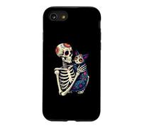 Custodia per iPhone SE (2020) / 7/8 Scheletro che abbraccia il gatto Sugar Skull Día los Muertos Cat Lovers