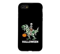 Custodia per iPhone SE (2020) / 7/8 Scheletro che cavalca la mummia dinosauro T Rex zucca divertente per