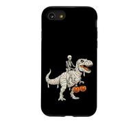 Custodia per iPhone SE (2020) / 7/8 Scheletro che cavalca la mummia dinosauro T Rex zucca divertente per