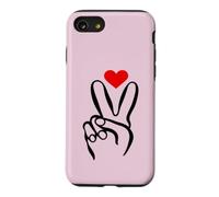 Custodia per iPhone SE (2020) / 7/8 Segno di pace Mano Cuore Minimalista Line Art Estetica