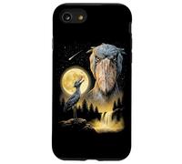 Custodia per iPhone SE (2020) / 7/8 Shoebill Cicogna Ululando alla Luna Strano Meme Divertente Anni '90 Uccello