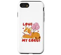 Custodia per iPhone SE (2020) / 7/8 Simpatico design per amanti dei cani Corgi con palloncini e cuori