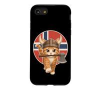 Custodia per iPhone SE (2020) / 7/8 Simpatico gatto vichingo bandiera norvegese Odino Valhalla mitologia norrena