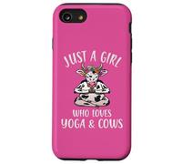 Custodia per iPhone SE (2020) / 7/8 Solo una ragazza che ama lo yoga e le mucche che meditano lo yoga della mucca divertente