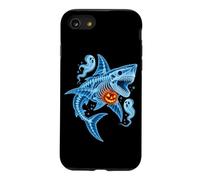 Custodia per iPhone SE (2020) / 7/8 Squalo di Halloween con Zucca e Fantasmi Spaventosi