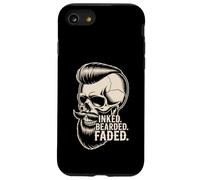 Custodia per iPhone SE (2020) / 7/8 Taglio di capelli stile barbiere teschio sbiadito inchiostrato