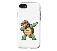 Custodia per iPhone SE (2020) / 7/8 Tartaruga di mare verde che dabbing con occhiali retrò tramonto