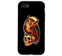 Custodia per iPhone SE (2020) / 7/8 Tatuaggio Mystic Owl Skull Full Moon - Design estetico scuro