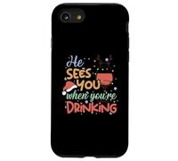 Custodia per iPhone SE (2020) / 7/8 Ti vede quando bevi - Divertente grafica del vino natalizio