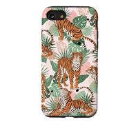Custodia per iPhone SE (2020) / 7/8 Tiger in Tropical Palms Safari Theme