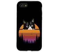 Custodia per iPhone SE (2020) / 7/8 Tuxedo Cat Retro 70s Sunset Vintage Cat Lover