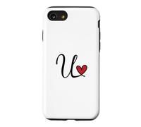 Custodia per iPhone SE (2020) / 7/8 U iniziale cuore carino scritto a mano tipografia regalo
