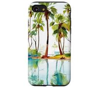 Custodia per iPhone SE (2020) / 7/8 Vacation Paradise Tropical Lagoon Beach Sand Acquerello v3