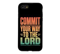 Custodia per iPhone SE (2020) / 7/8 Versetto biblico Salmo 37:5 Impegnati la tua strada verso il Signore