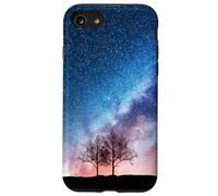 Custodia per iPhone SE (2020) / 7 / 8 Via Lattea Stelle Notte Ombre Silhouette ad albero Cielo