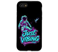 Custodia per iPhone SE (2020) / 7/8 Viola e Teal Astronaut Just Vibing Graphic per gli uomini