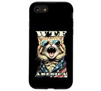 Custodia per iPhone SE (2020) / 7/8 WTF America Angry Cat Lover - Gatti con bandiera americana vintage americana