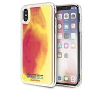 Custodia per iPhone X Guess California rosa fosforescente