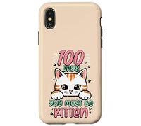 Custodia per iPhone X/XS 100 giorni in cui devi essere un gattino, simpatici bambini del centesimo giorno di scuola