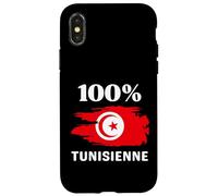 Custodia per iPhone X/XS 100% Tunisienne et fière de l'être drapeau de la tunisie