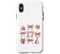 Custodia per iPhone X/XS 17° Compleanno Ragazza Coquette Fiocchi Rosa Diciassette Anni