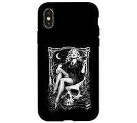 Custodia per iPhone X/XS 1950s Retro Pinup Ragazza Punk Alt Grunge Scuro Goth Estetica