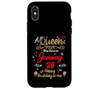 Custodia per iPhone X/XS 26 gennaio Compleanno Una regina è nata il 26 gennaio