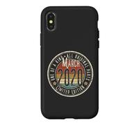 Custodia per iPhone X/XS 6° Compleanno Vintage Marzo 2020 Retro Limited Edition
