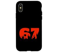 Custodia per iPhone X/XS 67 Intenso Calore Stile Numero Grafico Bold Energy Look