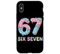 Custodia per iPhone X/XS 67 Number Ice Cream Drip Funny Six Seven Meme 6 7 boys Kids
