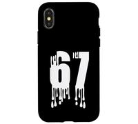 Custodia per iPhone X/XS 67 Numero gocciolante Stile Bold Minimal Graphic Design