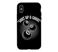 Custodia per iPhone X/XS 8 Ball Pool Player Shut Up and Shoot Billiards Gift