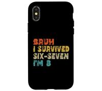 Custodia per iPhone X/XS 8° Compleanno Sei Sette Ragazzo Io Sono 8 Anni Bruh 6 7 Bday Kids