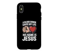 Custodia per iPhone X/XS A Blood Donor Saved My Life His Name Is Jesus