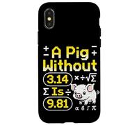 Custodia per iPhone X/XS A Pig Without 3.14 Is 9.81 fisica matematica