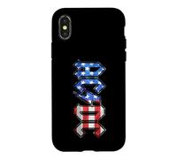 Custodia per iPhone X/XS AC/DC Old Glory Bandiera Americana Logo