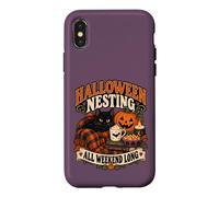 Custodia per iPhone X/XS Accogliente weekend casalingo con zucca di Halloween