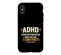 Custodia per iPhone X/XS ADHD Because Why Finish One Task When You Can Start Five