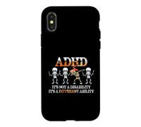 Custodia per iPhone X/XS ADHD It's Not Disability It's A Different Ability Skeleton