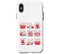 Custodia per iPhone X/XS Adorable Bunny with Hearts and Yarn